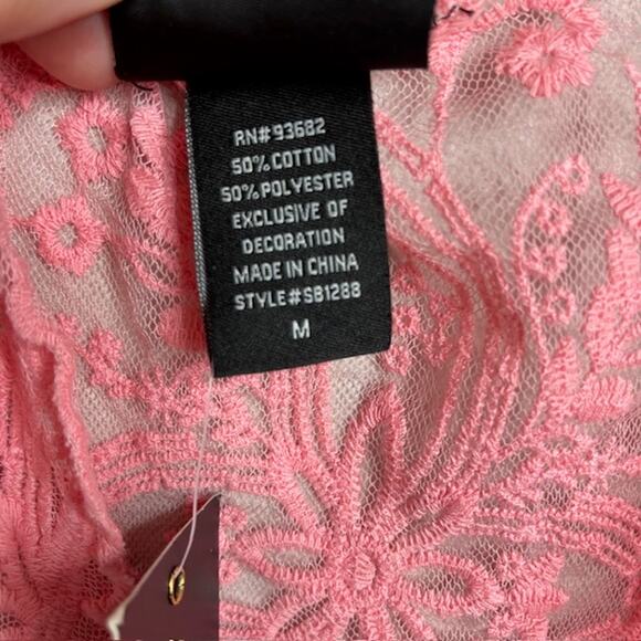 Liv Los Angeles New Peach Lace Swimsuit Cover Size Medium - Picture 12 of 15